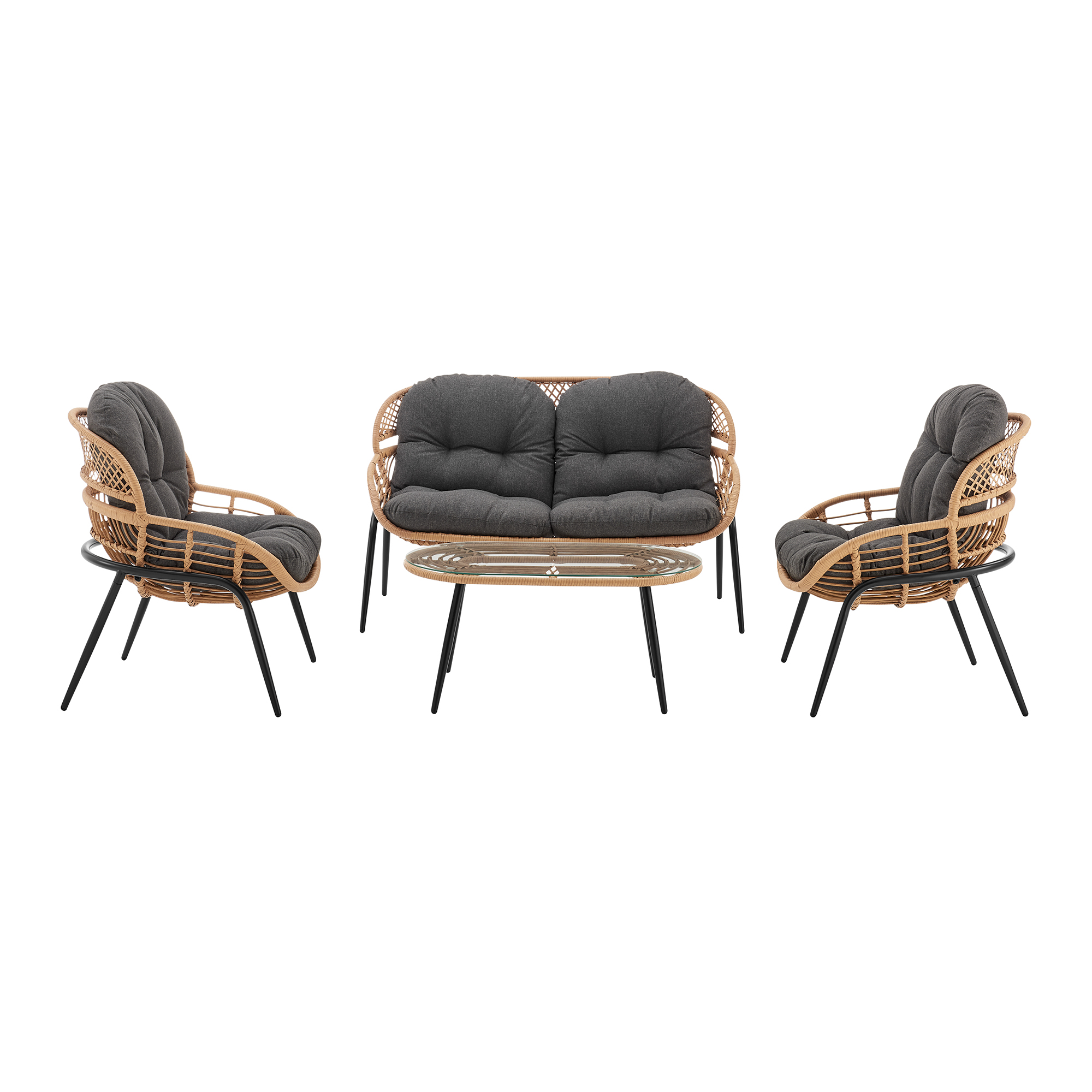 Pine 4-Piece Patio Conversation Set