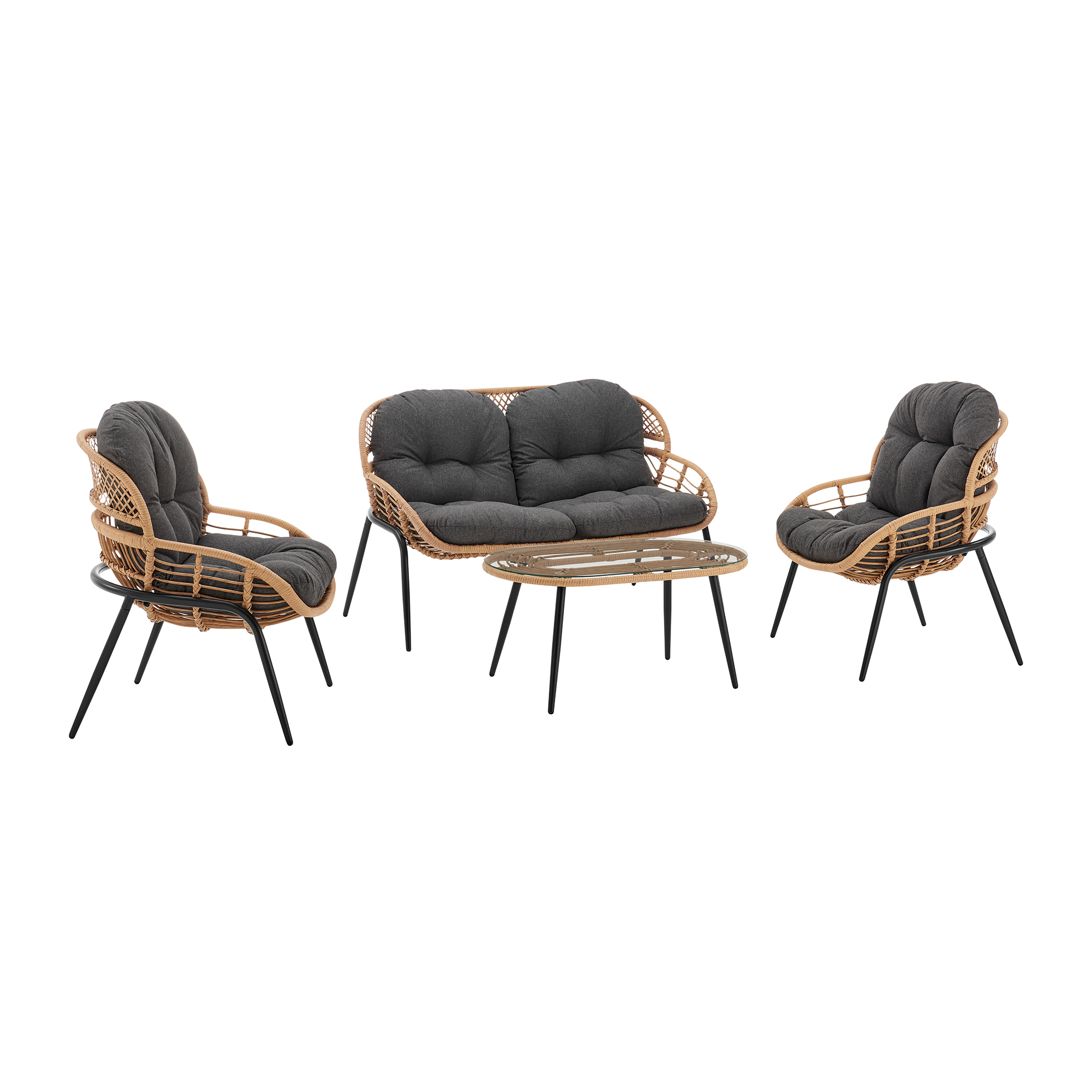 Pine 4-Piece Patio Conversation Set