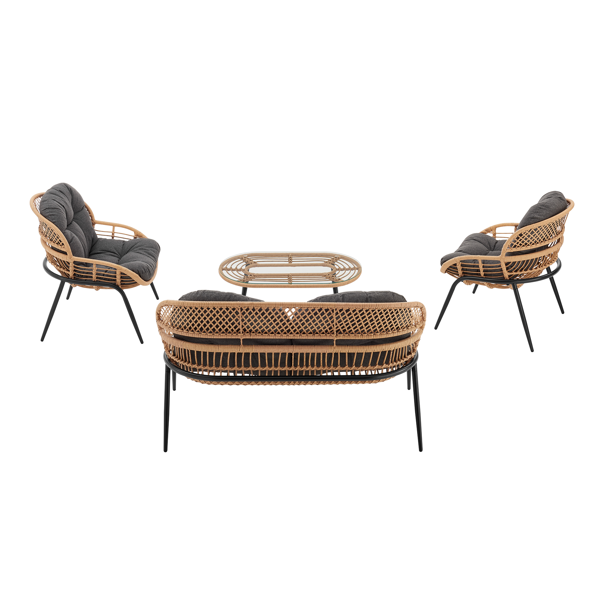 Pine 4-Piece Patio Conversation Set