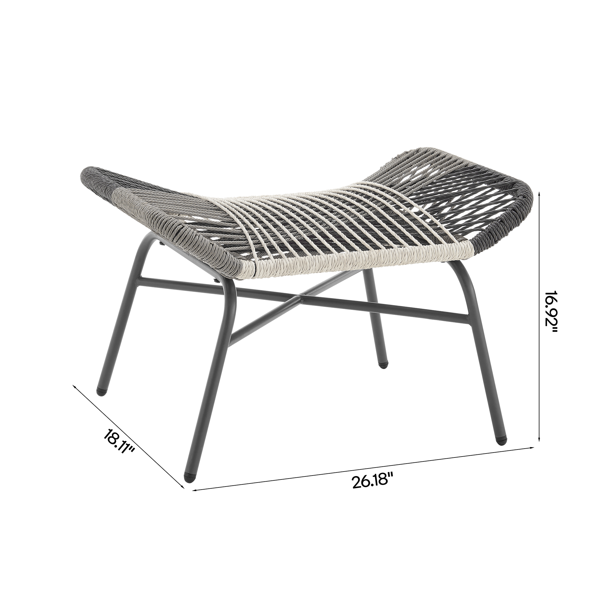 Ashland 3-Piece Patio Conversation Set w/Foot Ottomans