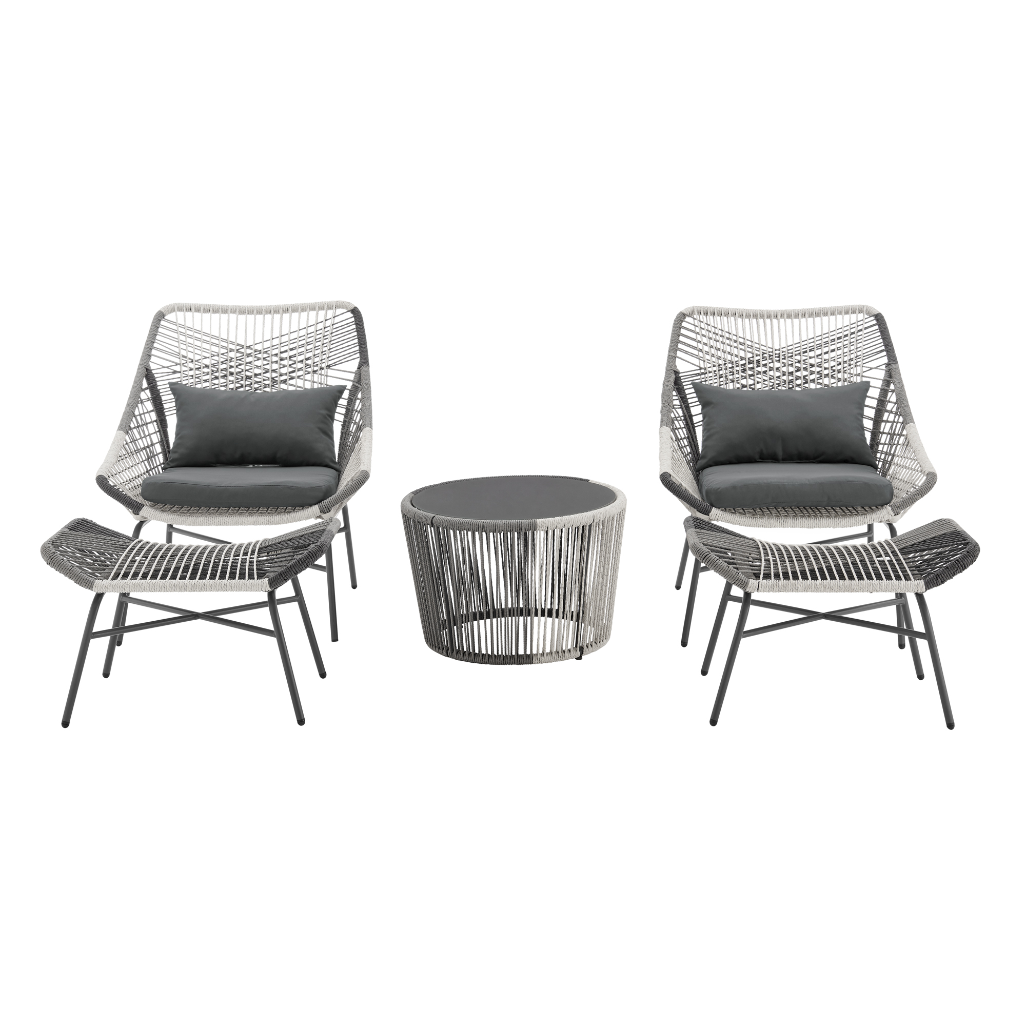 Ashland 3-Piece Patio Conversation Set w/Foot Ottomans