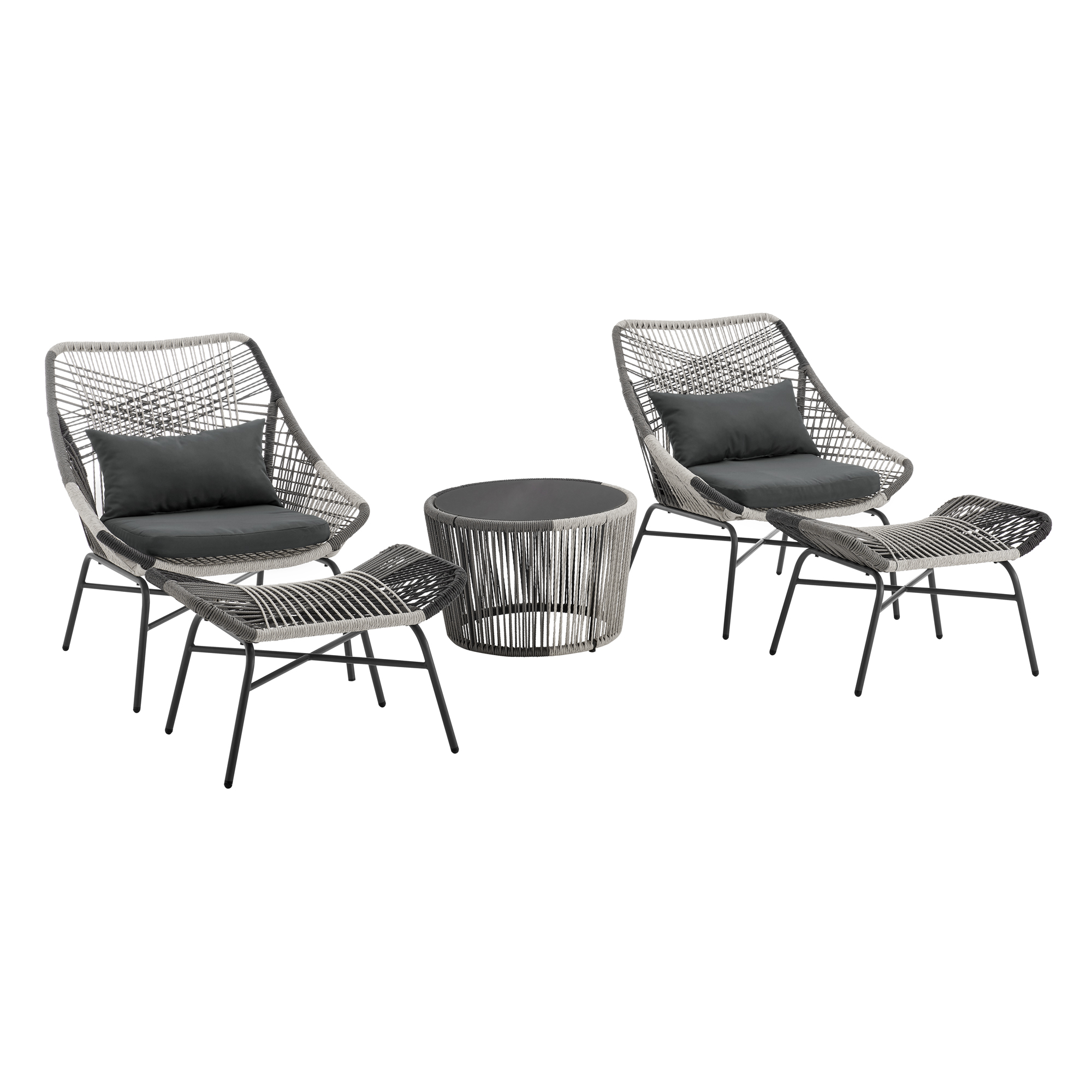 Ashland 3-Piece Patio Conversation Set w/Foot Ottomans