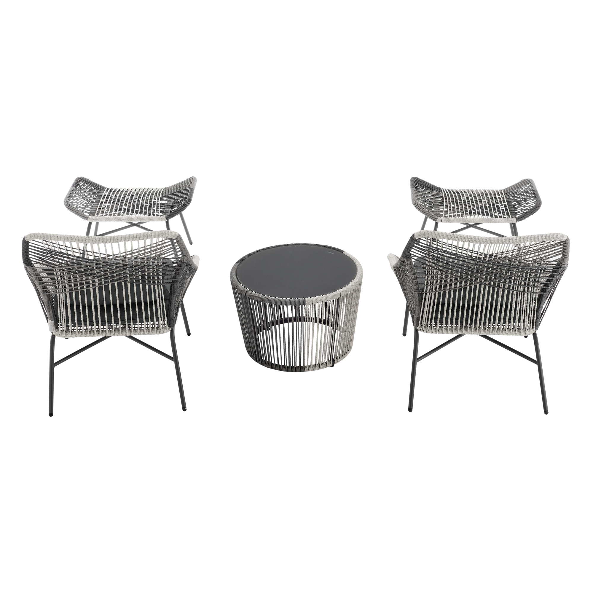 Ashland 3-Piece Patio Conversation Set w/Foot Ottomans