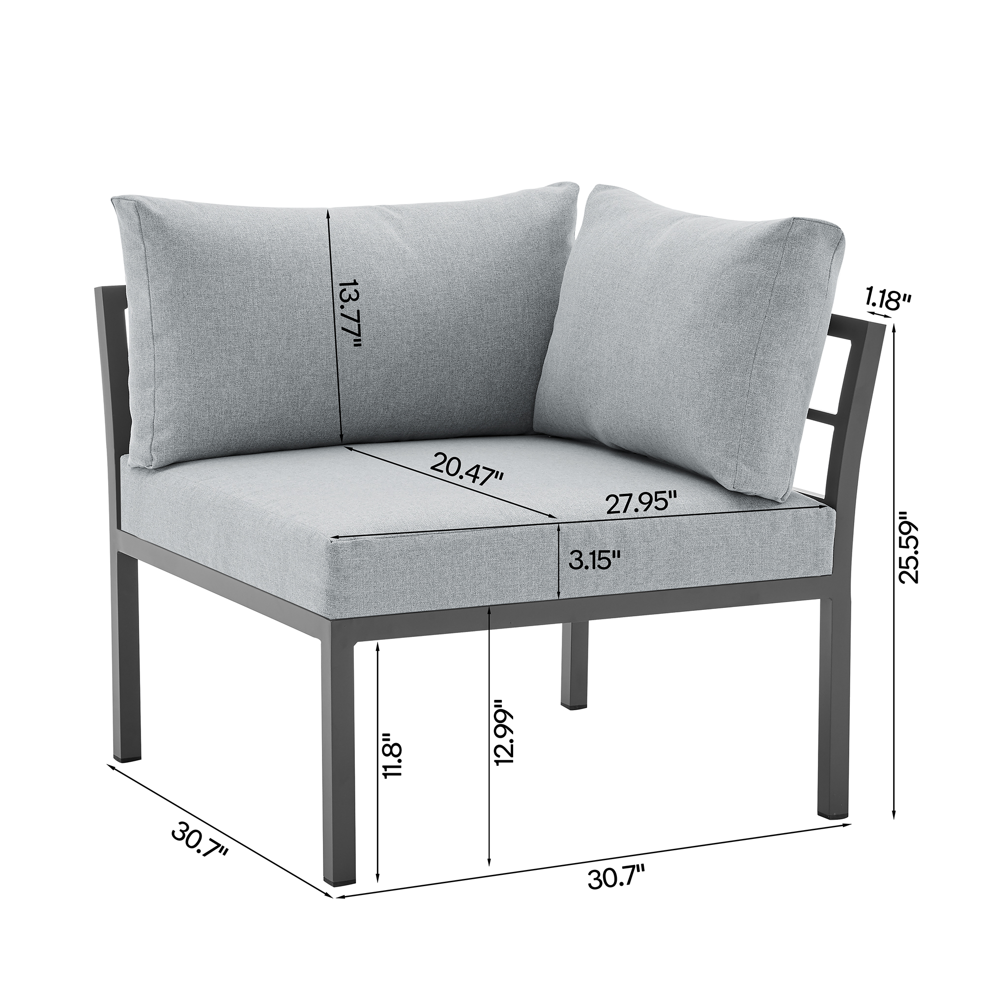 Sunnyside Corner Patio Conversation Set w/Table