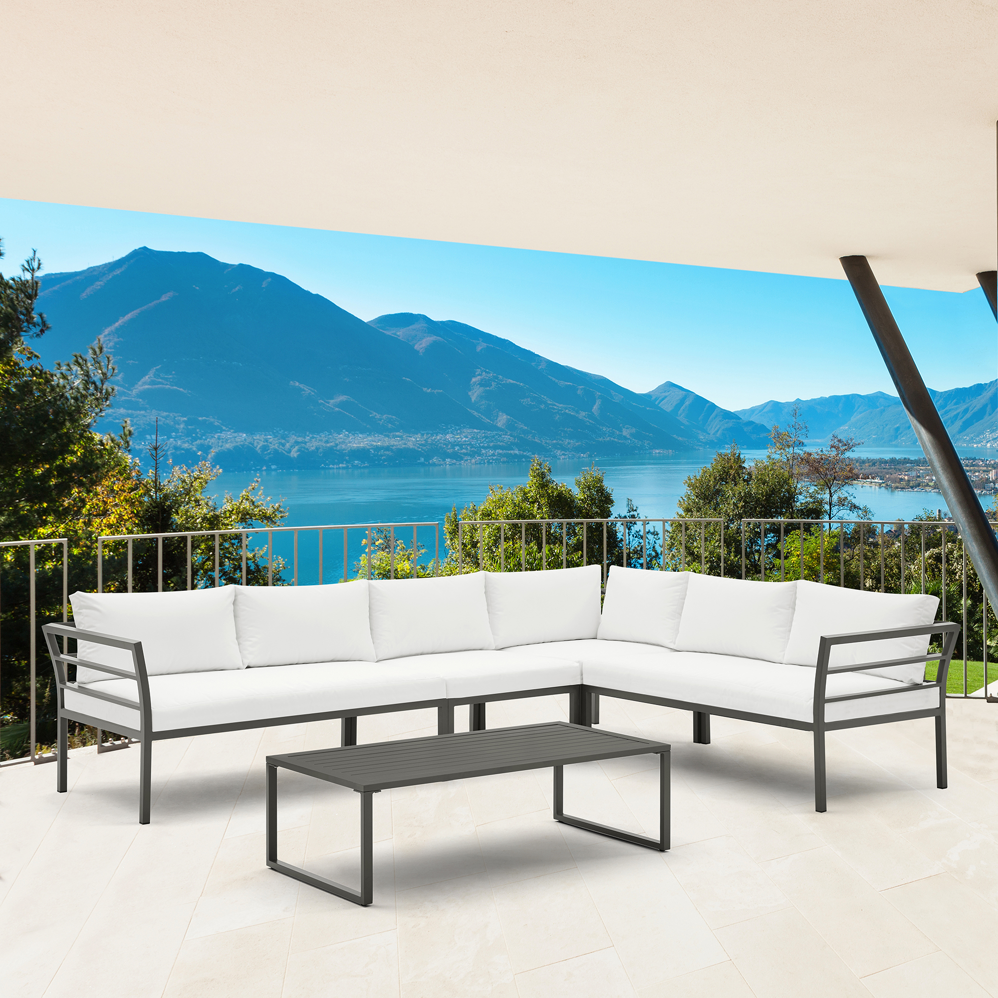 Sunnyside Corner Patio Conversation Set w/Table
