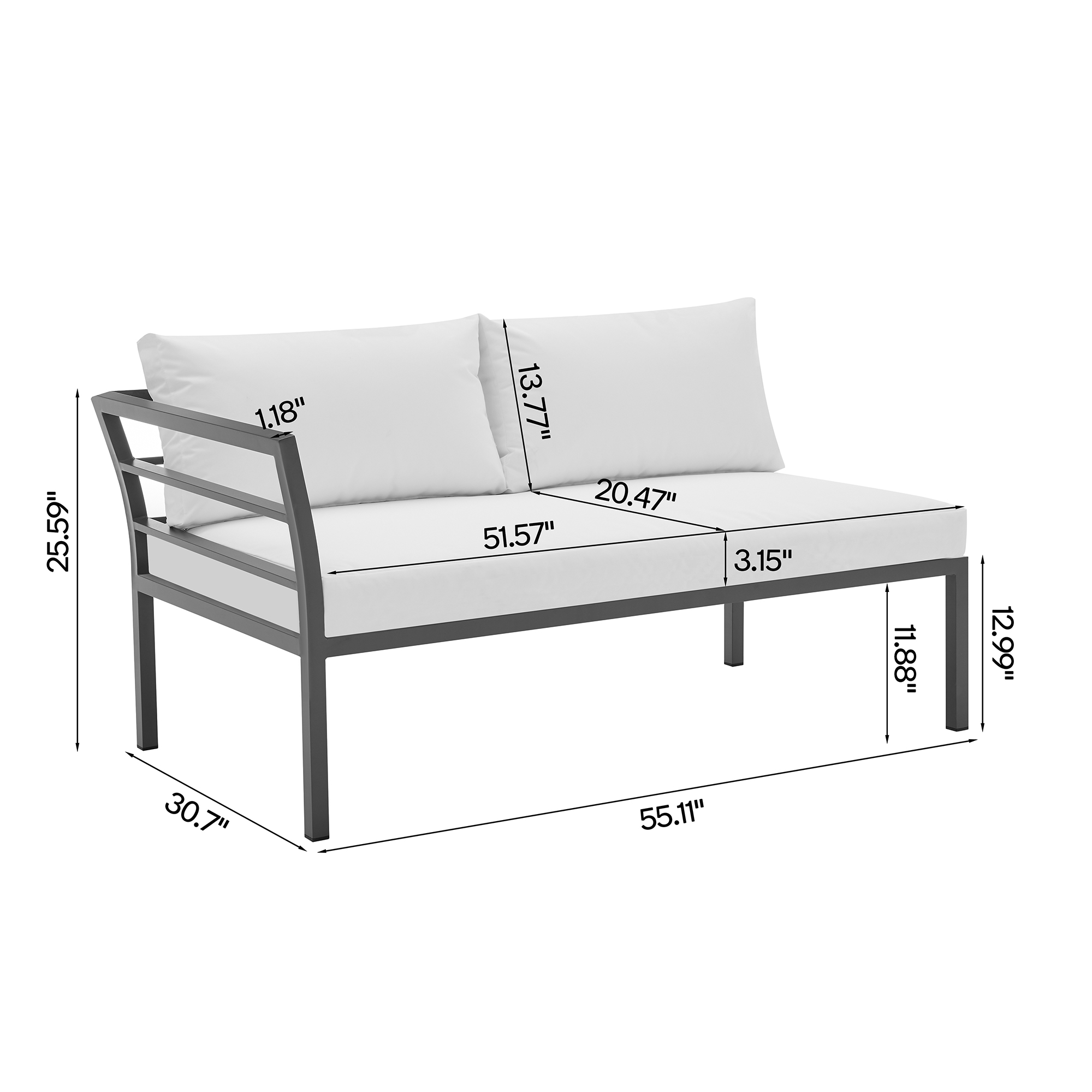 Sunnyside Corner Patio Conversation Set w/Table