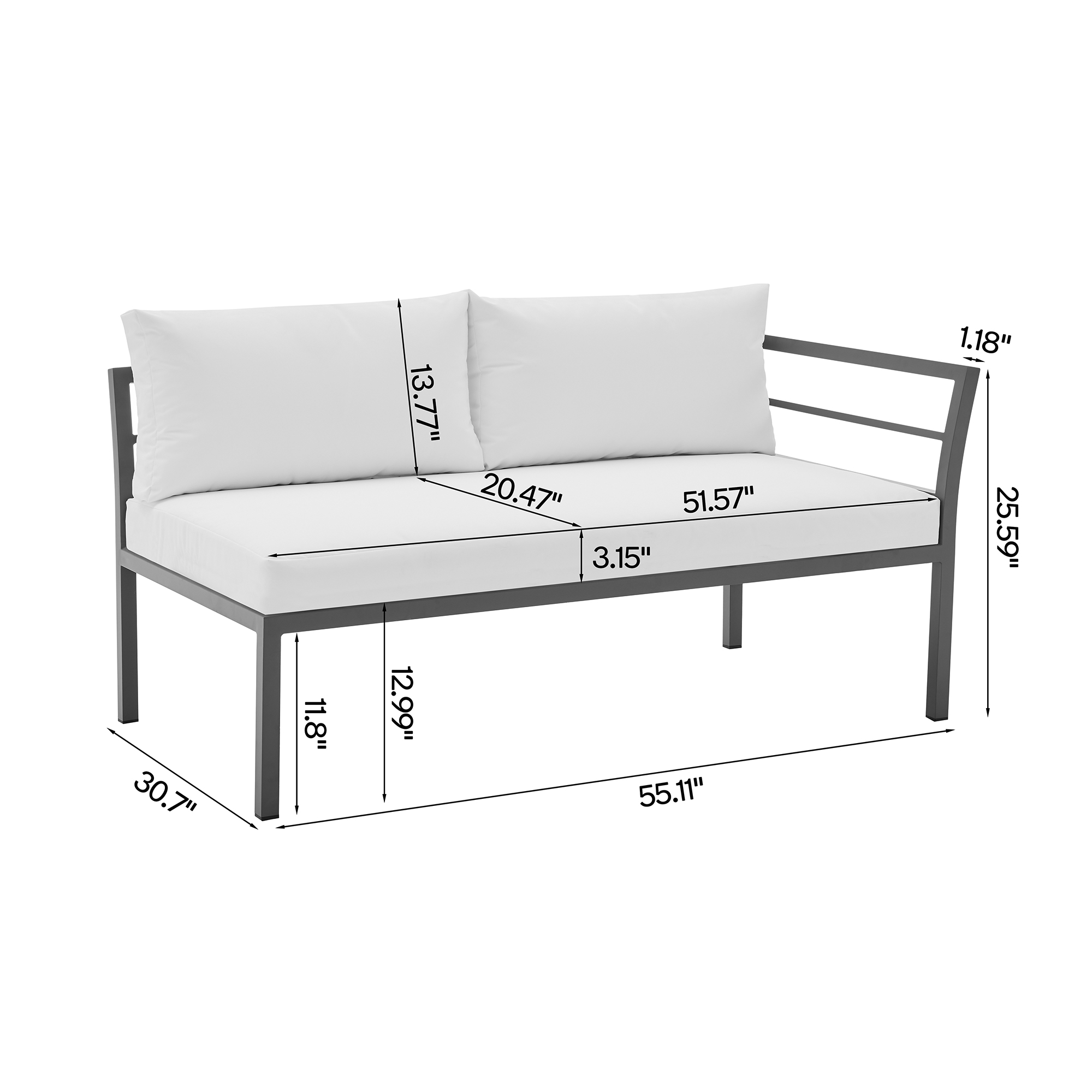 Sunnyside Corner Patio Conversation Set w/Table