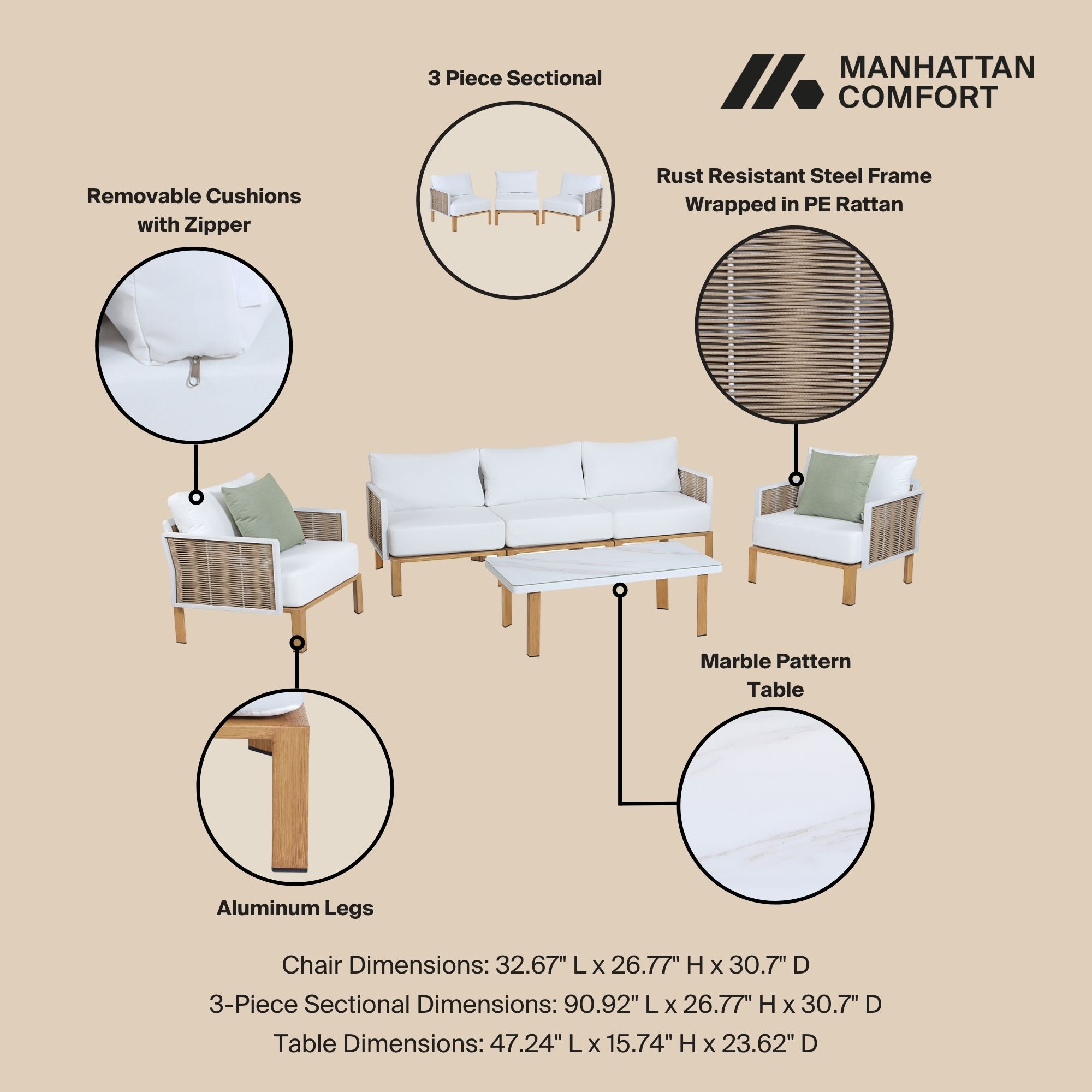 Vine 4-Piece Patio Conversation Set