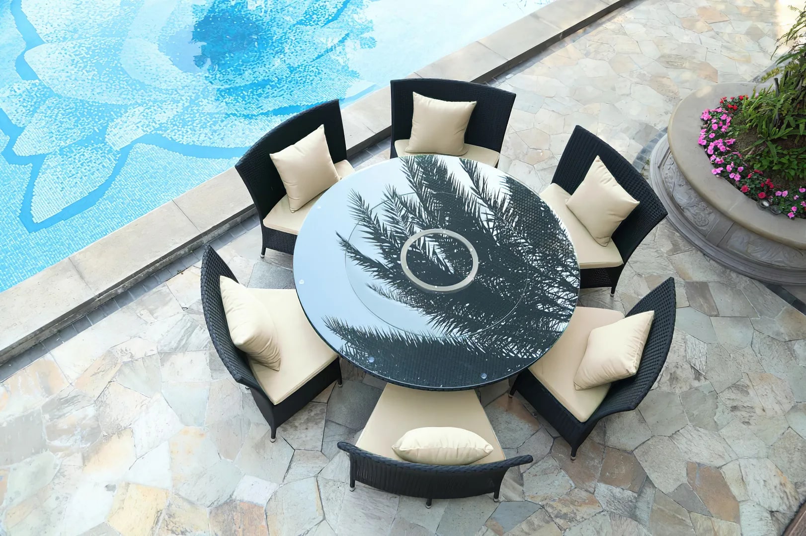 Nightingdale Black 7-Piece Rattan Outdoor Dining Set