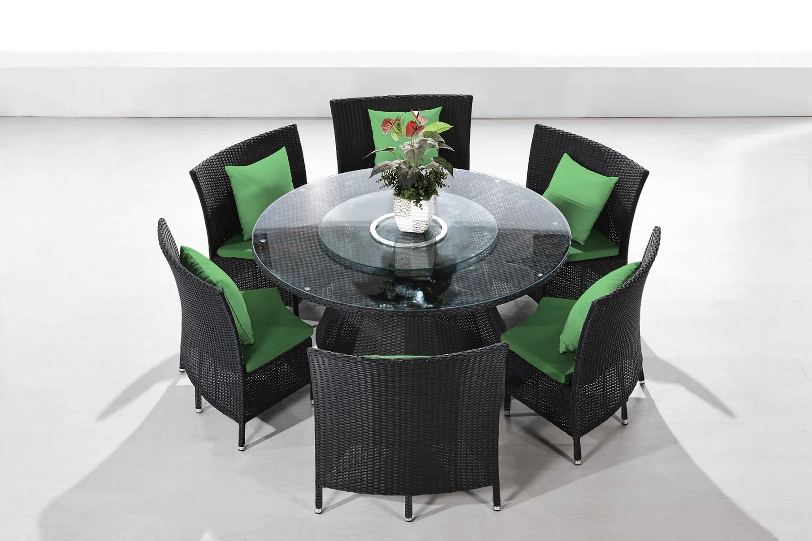 Nightingdale Black 7-Piece Rattan Outdoor Dining Set