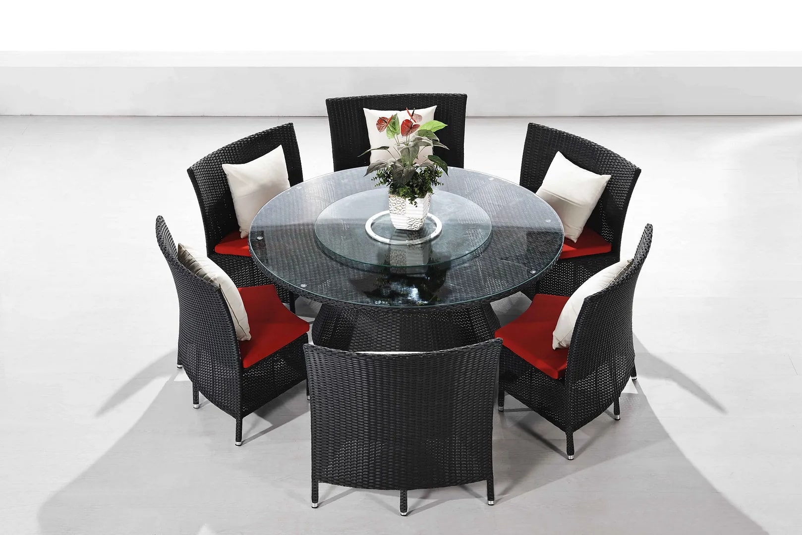 Nightingdale Black 7-Piece Rattan Outdoor Dining Set