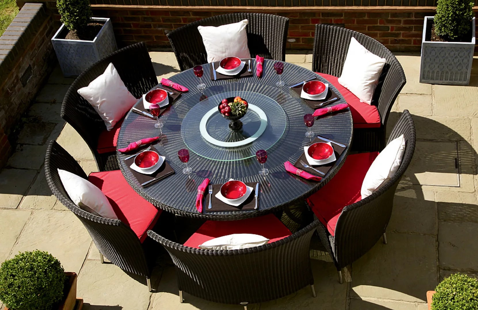 Nightingdale Black 7-Piece Rattan Outdoor Dining Set