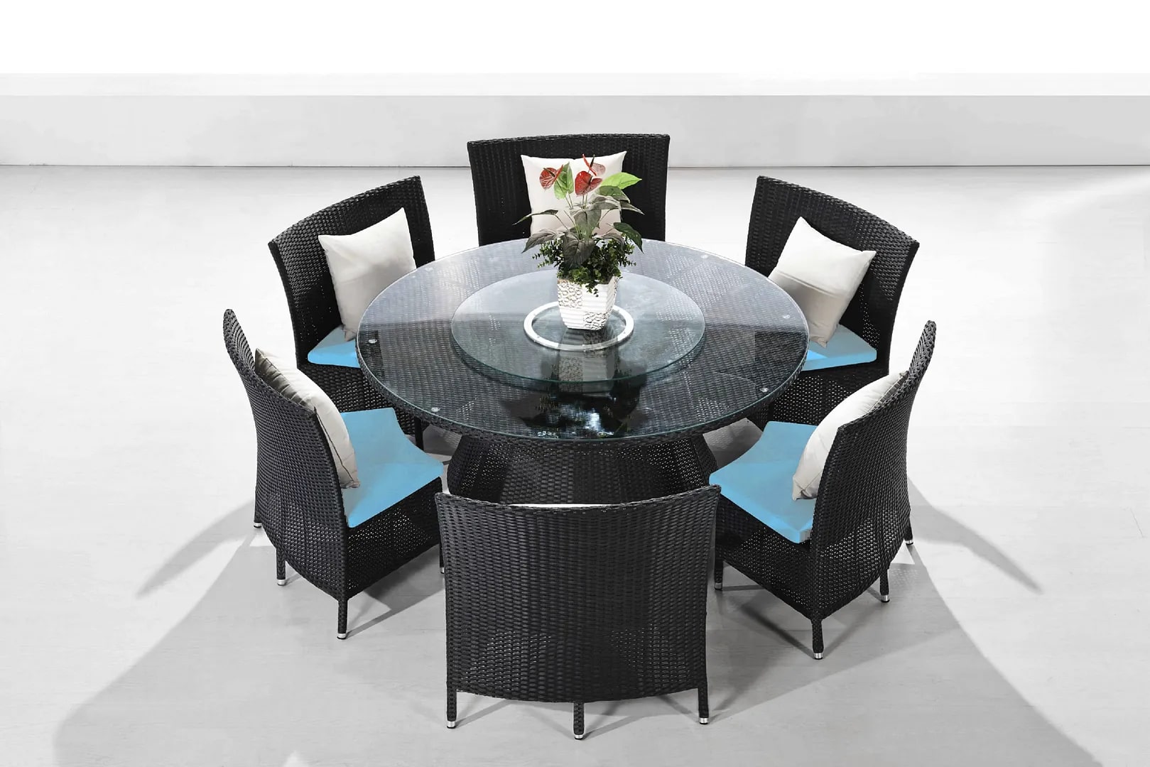 Nightingdale Black 7-Piece Rattan Outdoor Dining Set