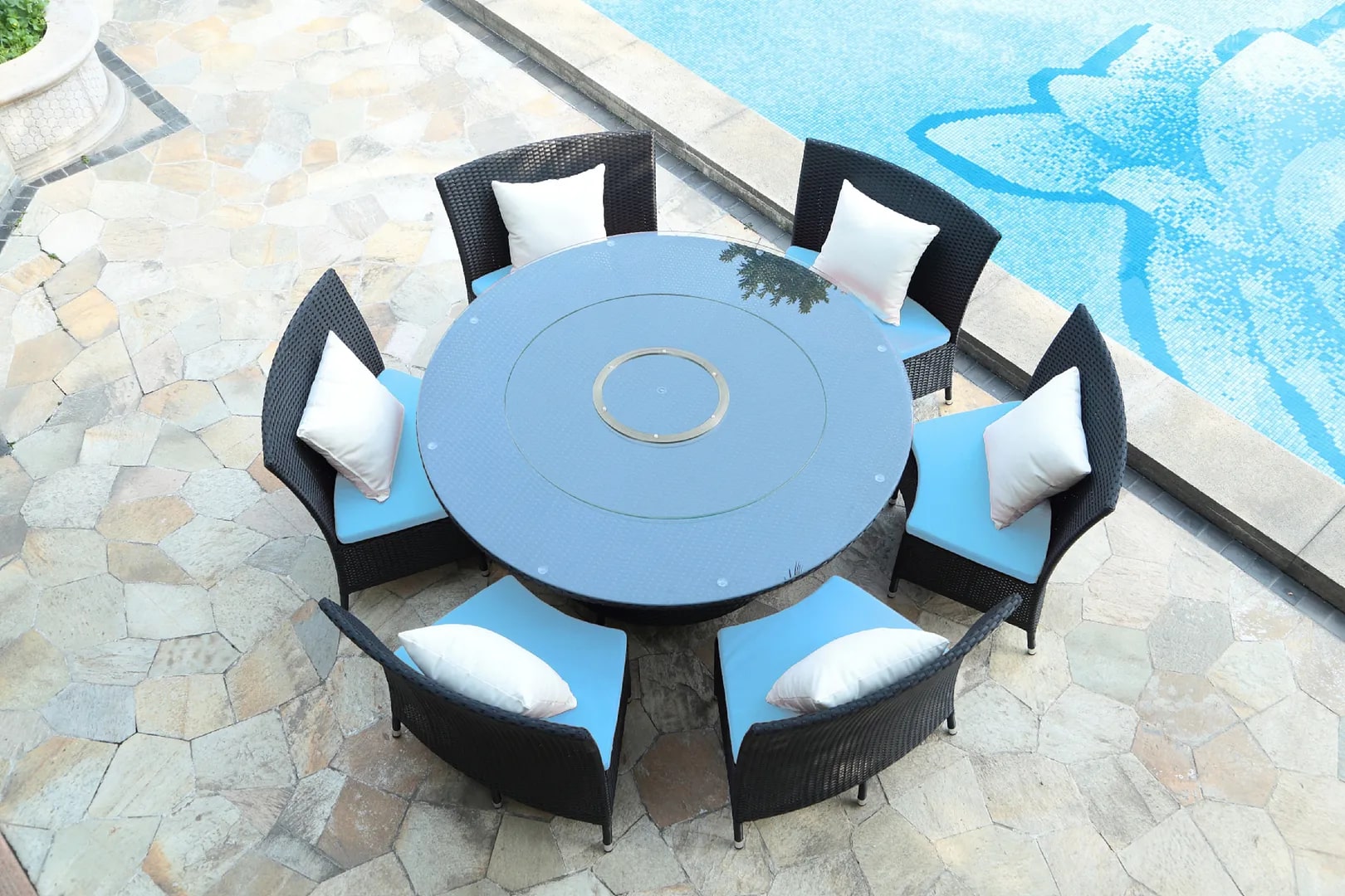 Nightingdale Black 7-Piece Rattan Outdoor Dining Set
