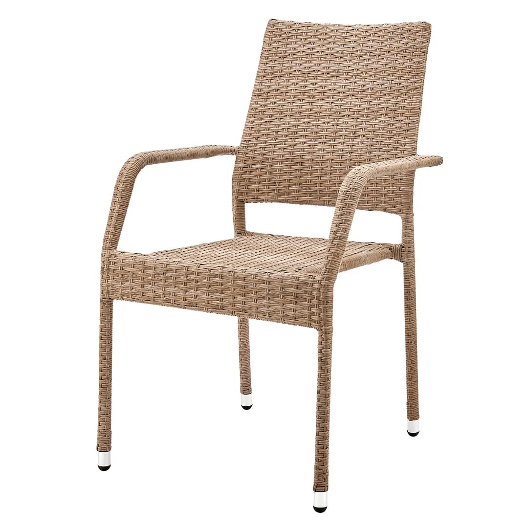 Genoa 7-Piece Steel Rectangle Glass Top Outdoor Dining Table w/6 Armchairs