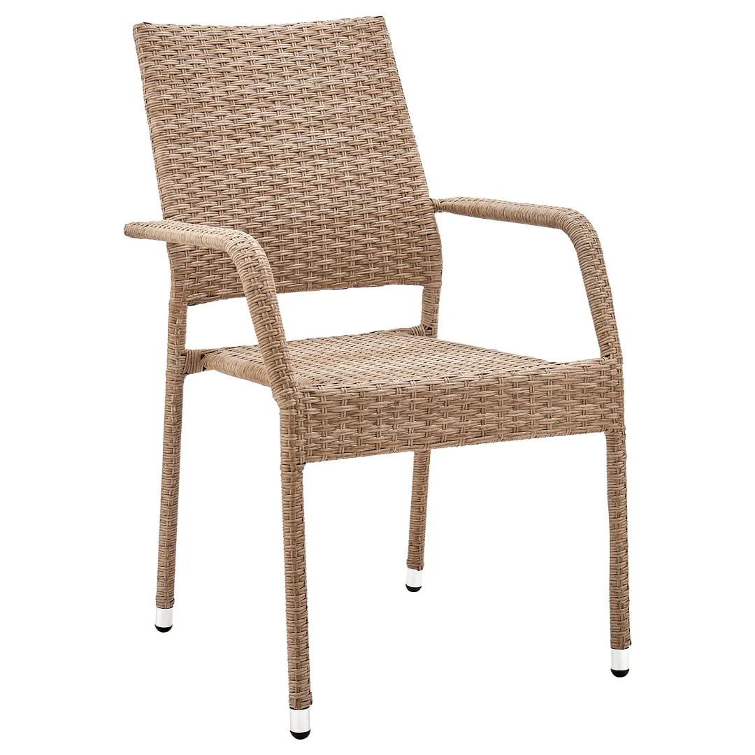 Genoa 7-Piece Steel Rectangle Glass Top Outdoor Dining Table w/6 Armchairs