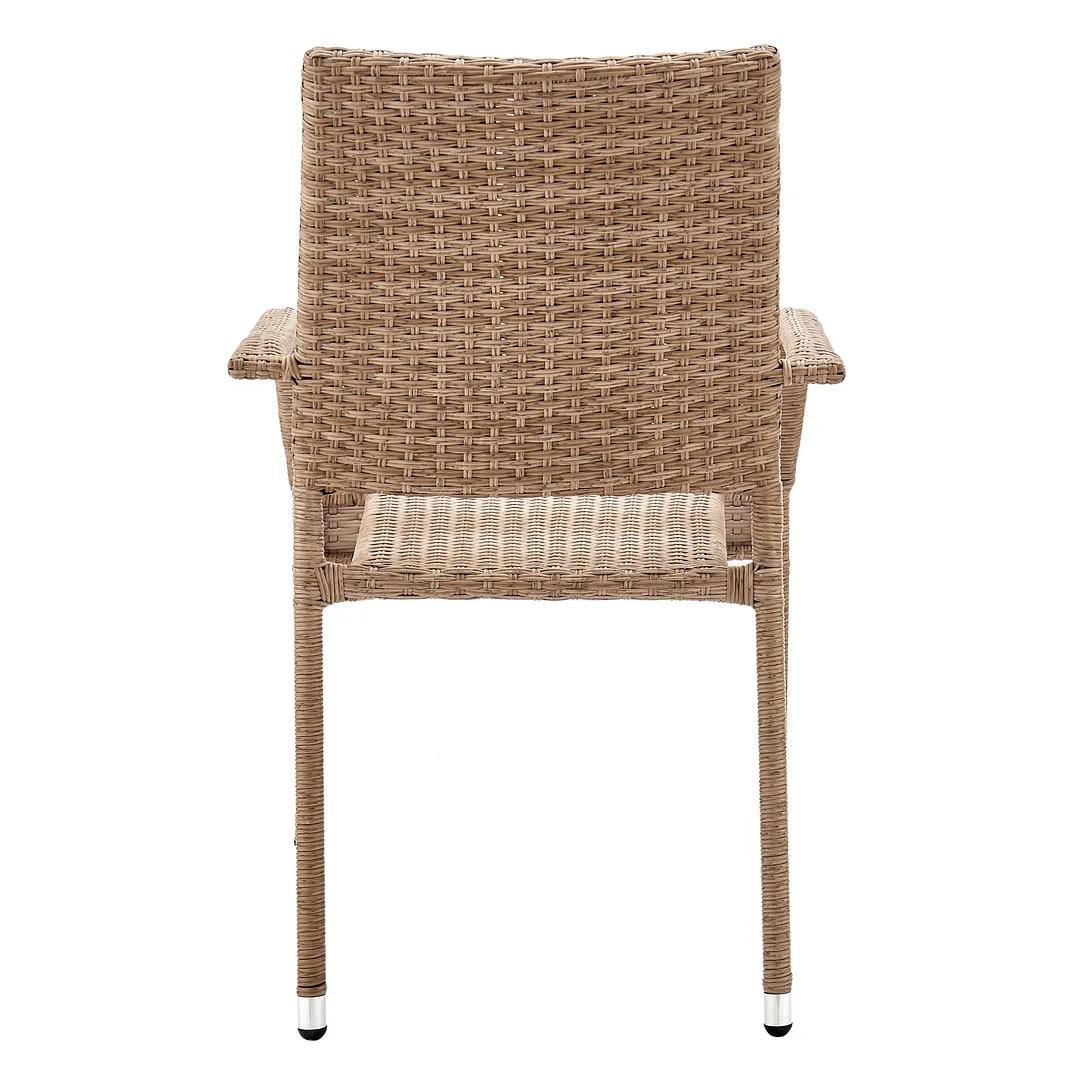 Genoa 7-Piece Steel Rectangle Glass Top Outdoor Dining Table w/6 Armchairs