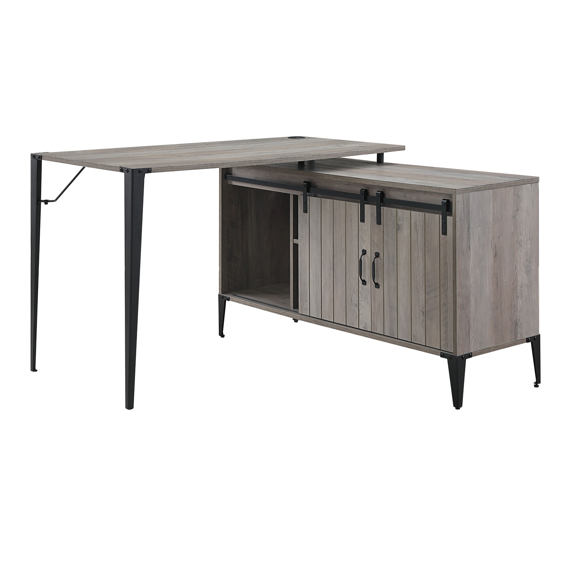 Zakwani 48" x 48" L-Shape Writing Desk w/Cabinet