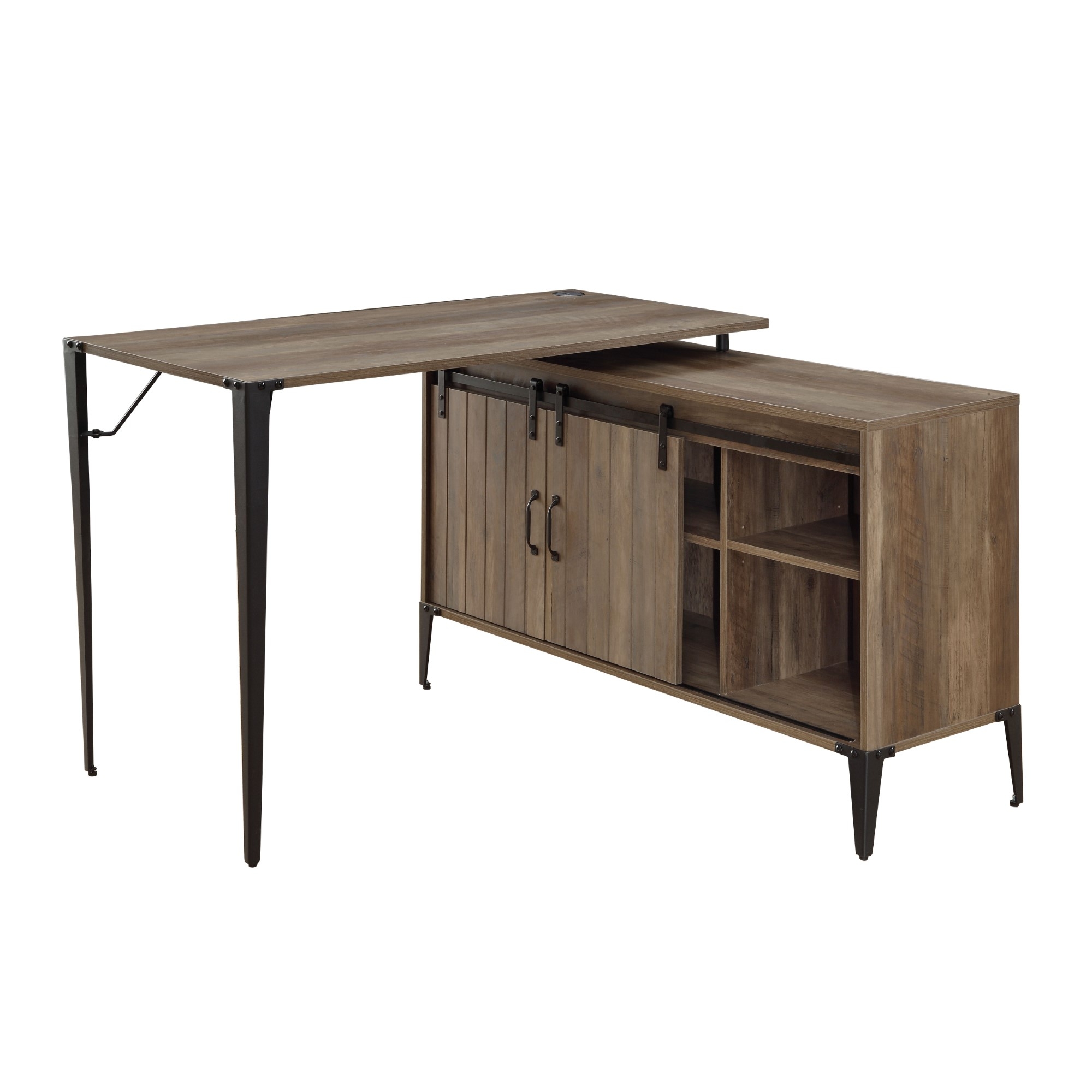Zakwani 48" x 48" L-Shape Writing Desk w/Cabinet