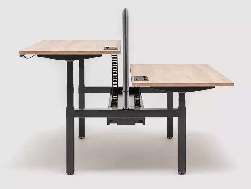 Ogi Drive Twin-Motor Sit-Stand Office 2-Desk Bench w/Common Cable Tray, W78.7" x D66.5"