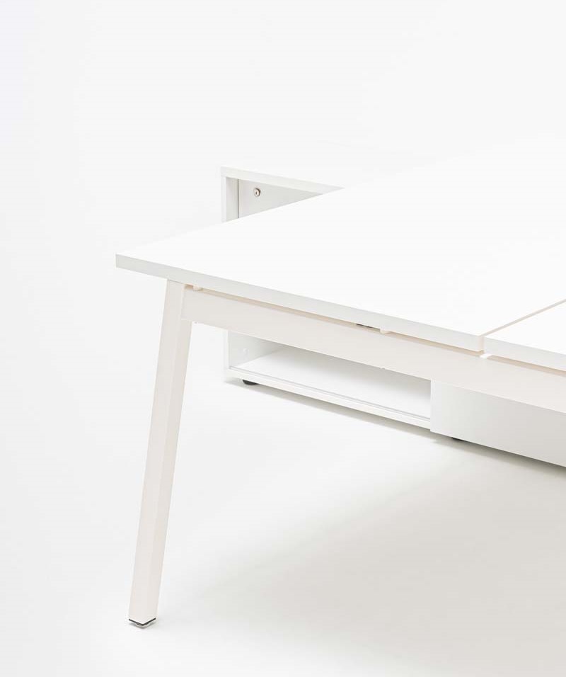 Ogi M W70" Office Straight 2-Desk Bench w/Managerial Storage