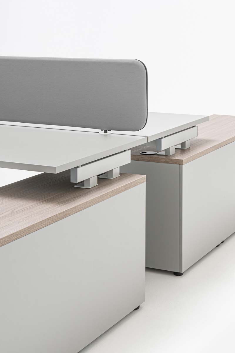Ogi Q 70" Office Straight 2-Desk Bench w/Managerial Storage