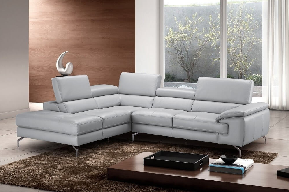 Olivia Premium Leather Left Hand Facing Sectional