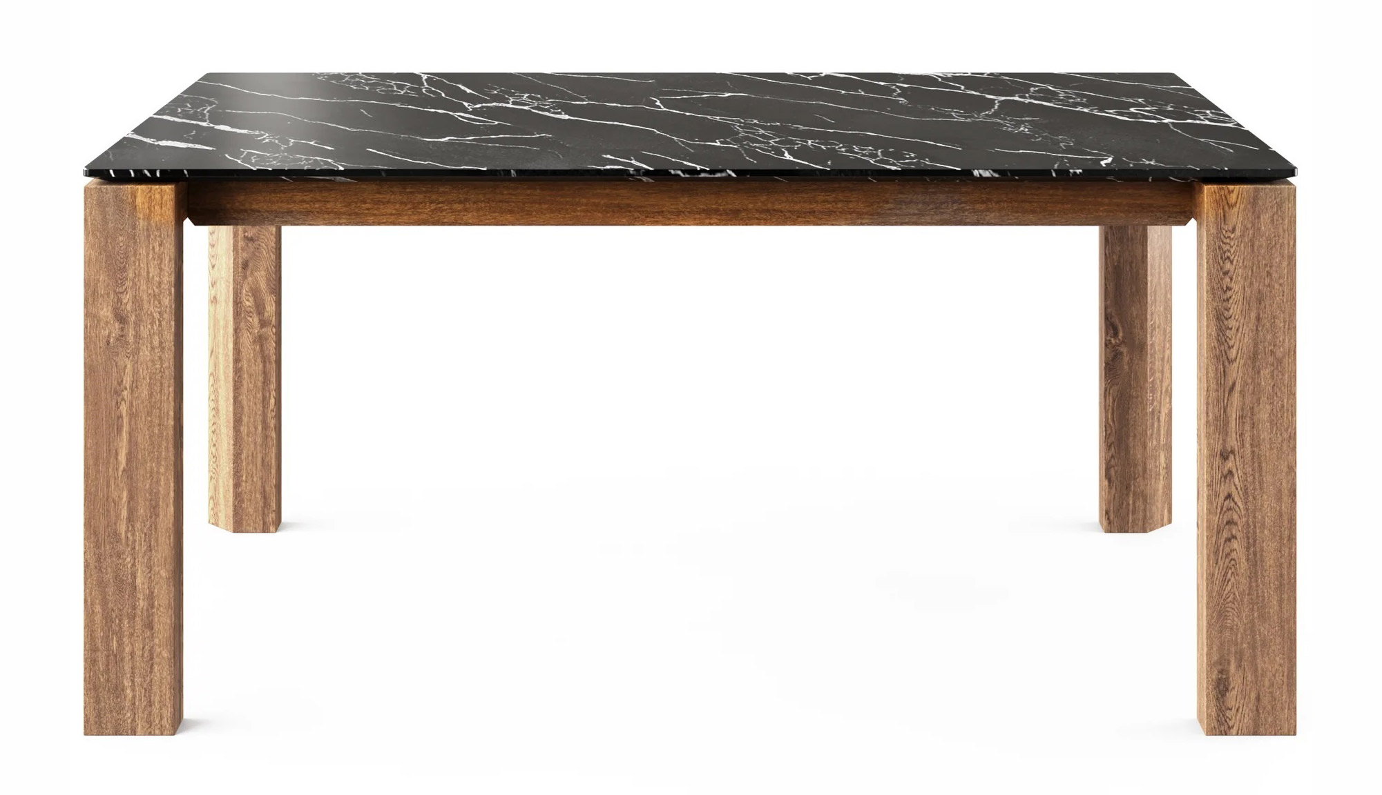 Omnia W70.9"-94.5" Rectangular Ceramic/Wood Veneer Extendable Dining Table