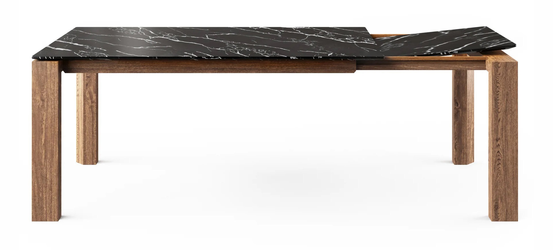 Omnia W70.9"-94.5" Rectangular Ceramic/Wood Veneer Extendable Dining Table