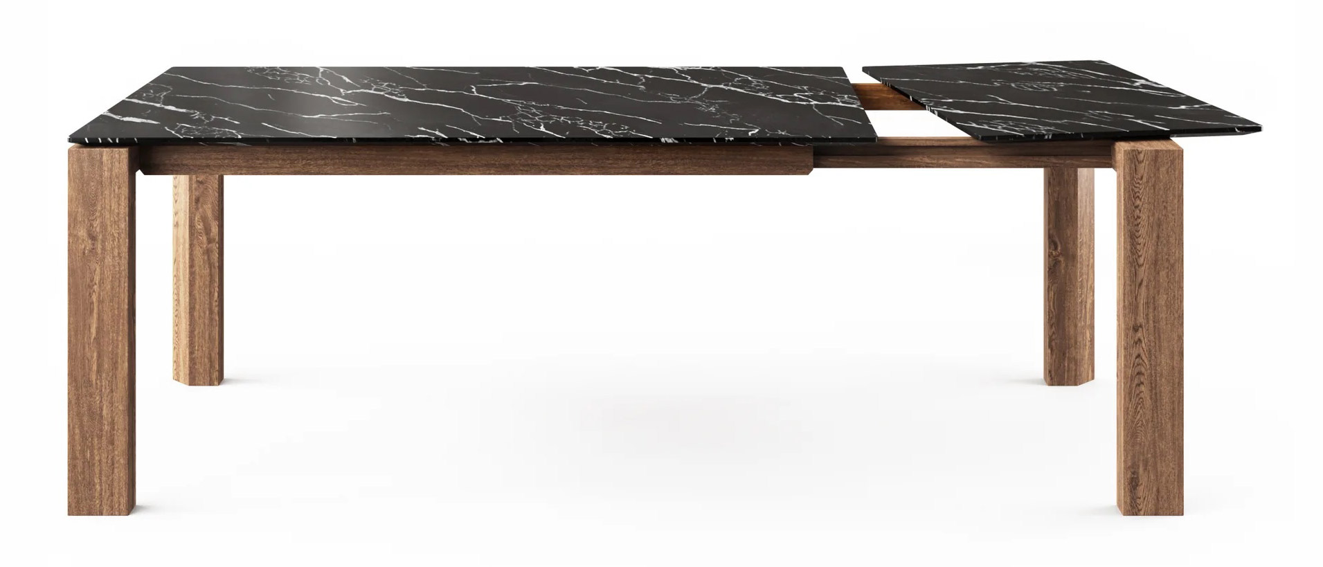 Omnia W70.9"-94.5" Rectangular Ceramic/Wood Veneer Extendable Dining Table