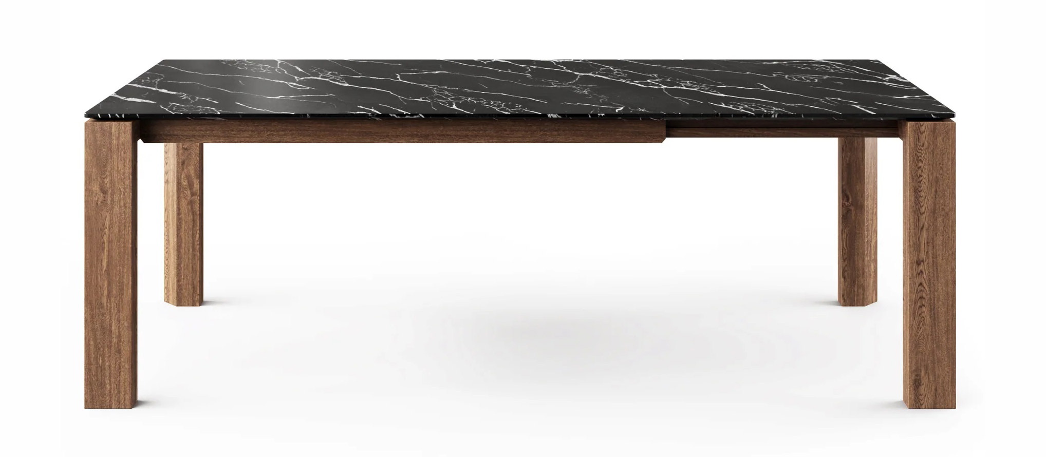 Omnia W70.9"-94.5" Rectangular Ceramic/Wood Veneer Extendable Dining Table