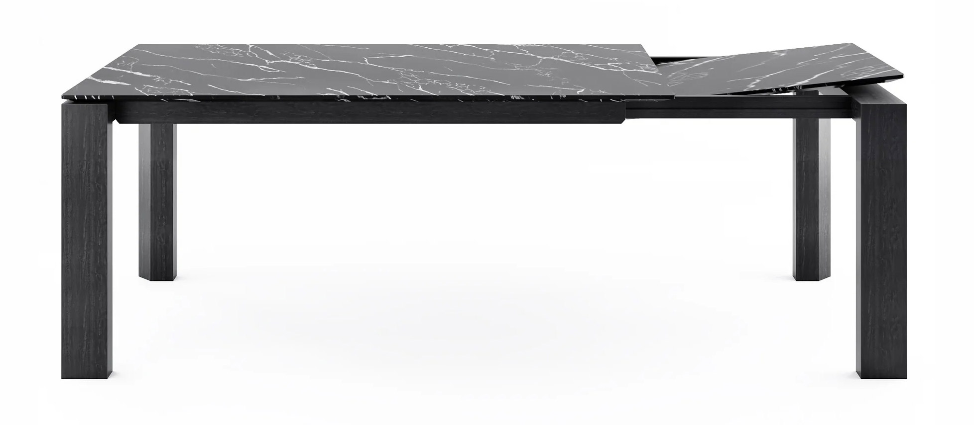 Omnia W70.9"-94.5" Rectangular Ceramic/Wood Veneer Extendable Dining Table
