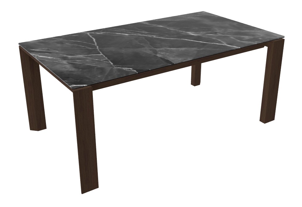 Omnia W70.9"-94.5" Rectangular Ceramic/Wood Veneer Extendable Dining Table