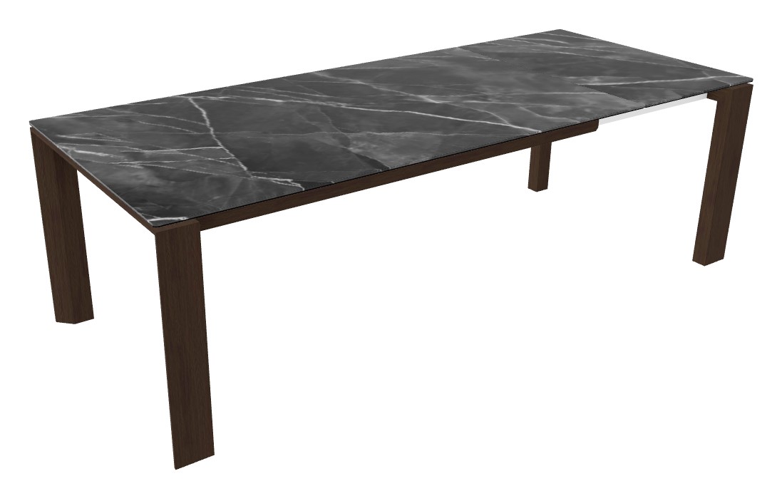 Omnia W70.9"-94.5" Rectangular Ceramic/Wood Veneer Extendable Dining Table