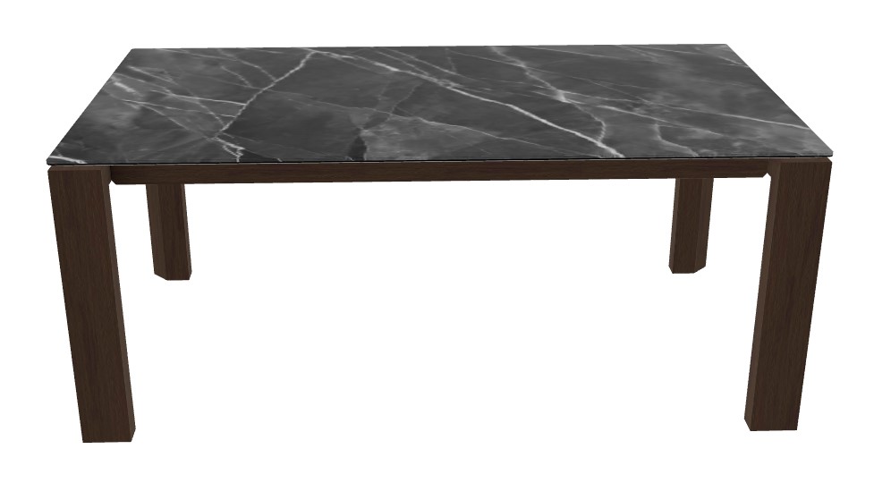 Omnia W70.9"-94.5" Rectangular Ceramic/Wood Veneer Extendable Dining Table