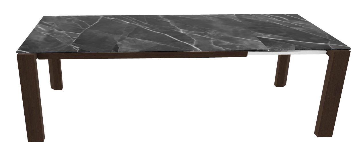 Omnia W70.9"-94.5" Rectangular Ceramic/Wood Veneer Extendable Dining Table