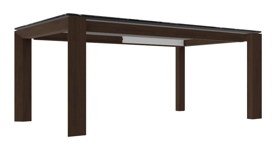 Omnia W70.9"-94.5" Rectangular Ceramic/Wood Veneer Extendable Dining Table
