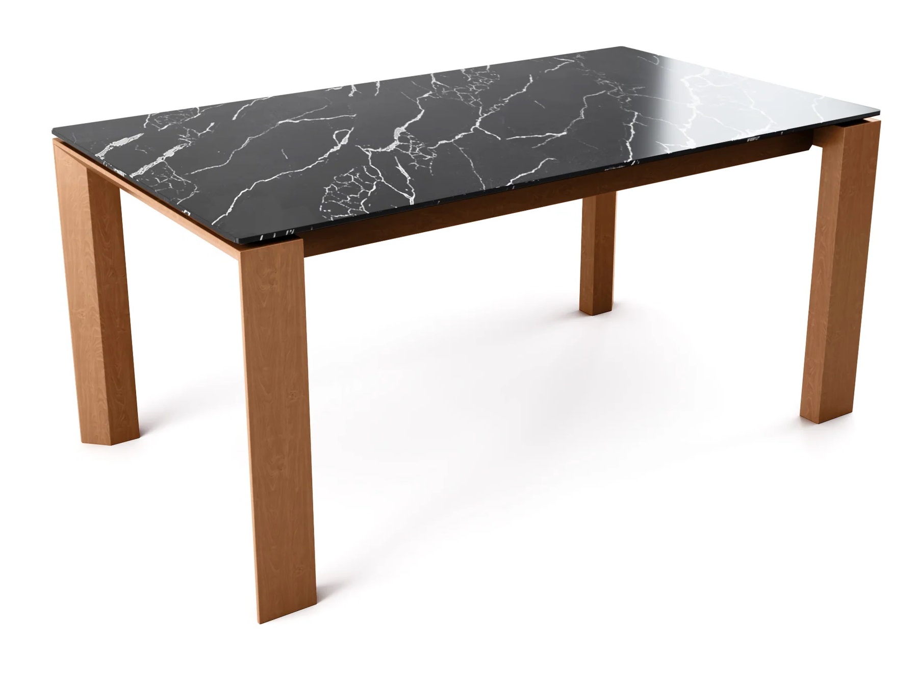 Omnia W70.9"-94.5" Rectangular Ceramic/Wood Veneer Extendable Dining Table
