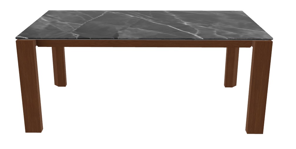 Omnia W70.9"-94.5" Rectangular Ceramic/Wood Veneer Extendable Dining Table