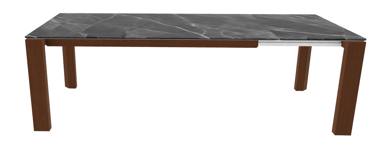 Omnia W70.9"-94.5" Rectangular Ceramic/Wood Veneer Extendable Dining Table