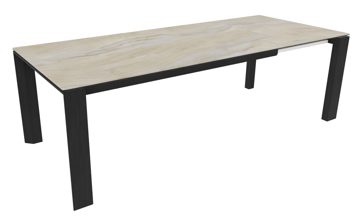 Omnia W70.9"-94.5" Rectangular Ceramic/Wood Veneer Extendable Dining Table