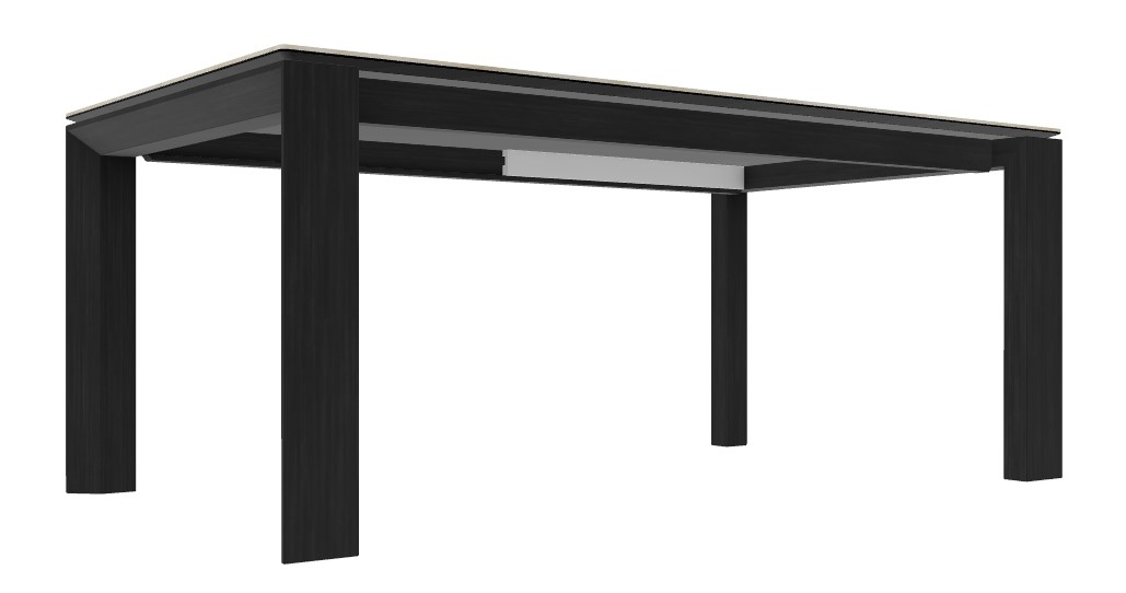 Omnia W70.9"-94.5" Rectangular Ceramic/Wood Veneer Extendable Dining Table