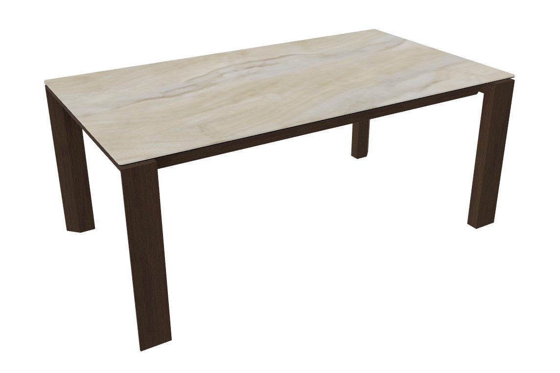 Omnia W70.9"-94.5" Rectangular Ceramic/Wood Veneer Extendable Dining Table