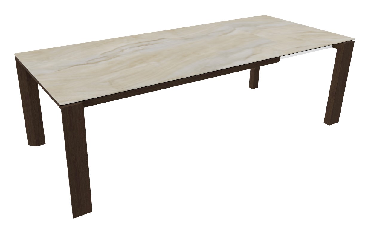 Omnia W70.9"-94.5" Rectangular Ceramic/Wood Veneer Extendable Dining Table