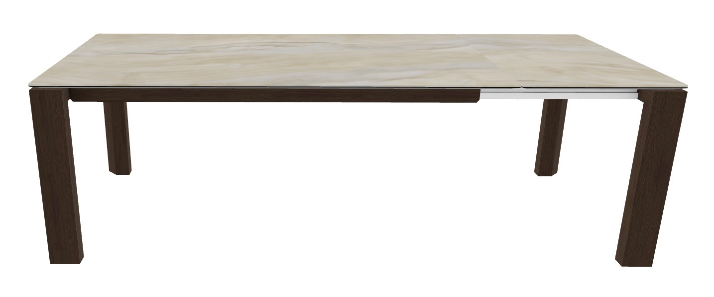 Omnia W70.9"-94.5" Rectangular Ceramic/Wood Veneer Extendable Dining Table