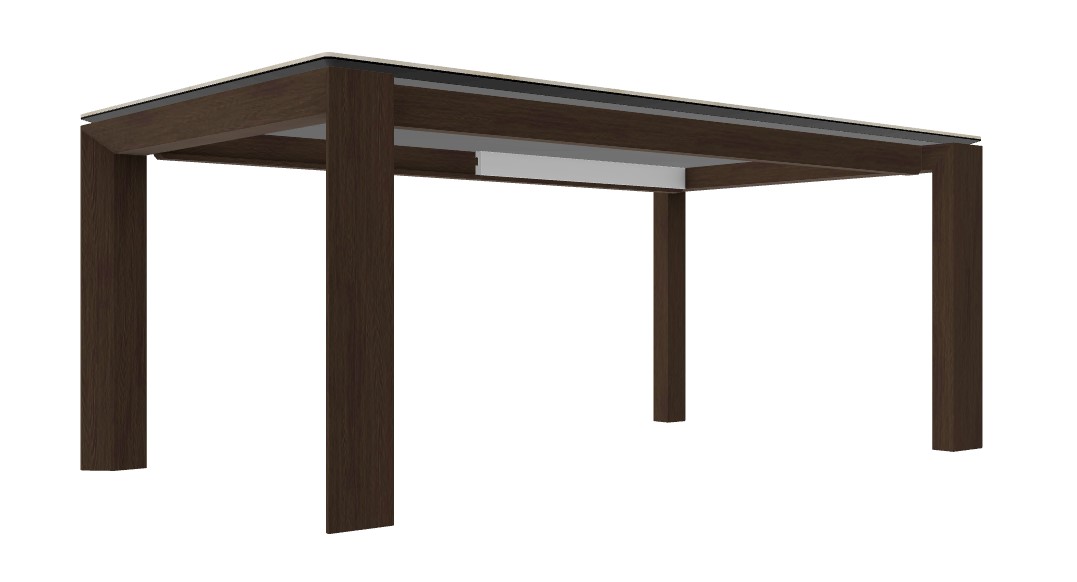 Omnia W70.9"-94.5" Rectangular Ceramic/Wood Veneer Extendable Dining Table