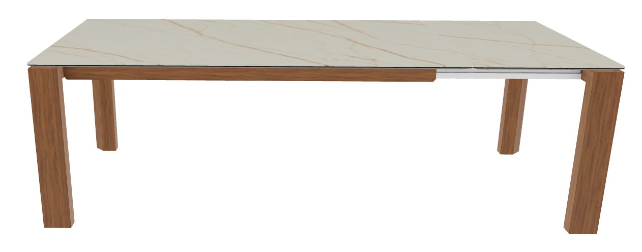 Omnia W70.9"-94.5" Rectangular Ceramic/Wood Veneer Extendable Dining Table