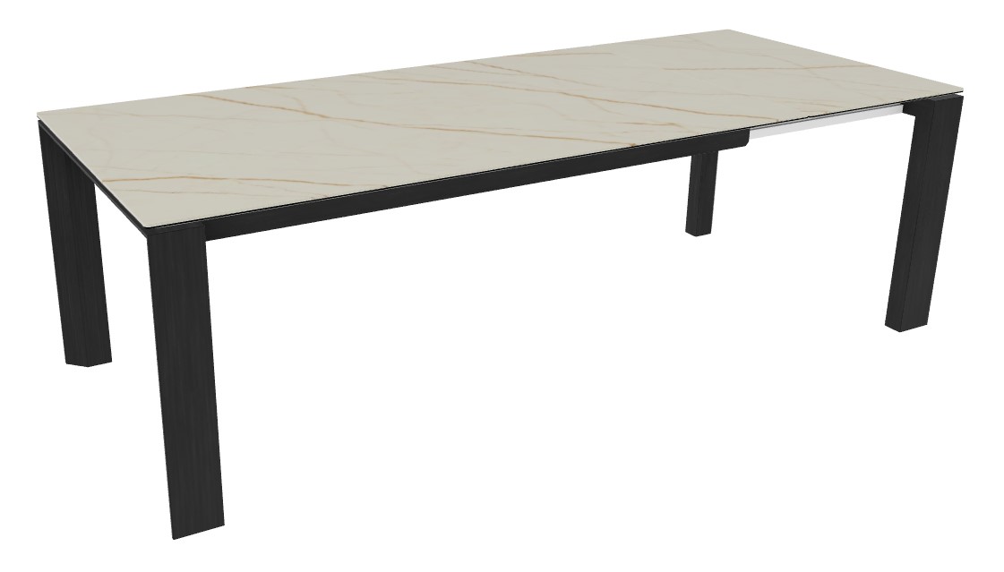 Omnia W70.9"-94.5" Rectangular Ceramic/Wood Veneer Extendable Dining Table