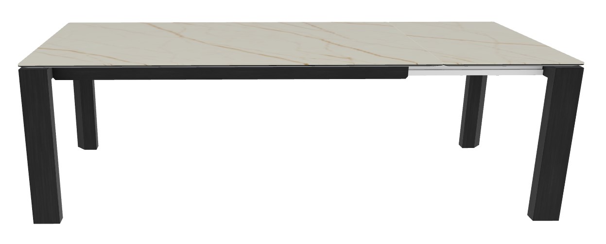 Omnia W70.9"-94.5" Rectangular Ceramic/Wood Veneer Extendable Dining Table