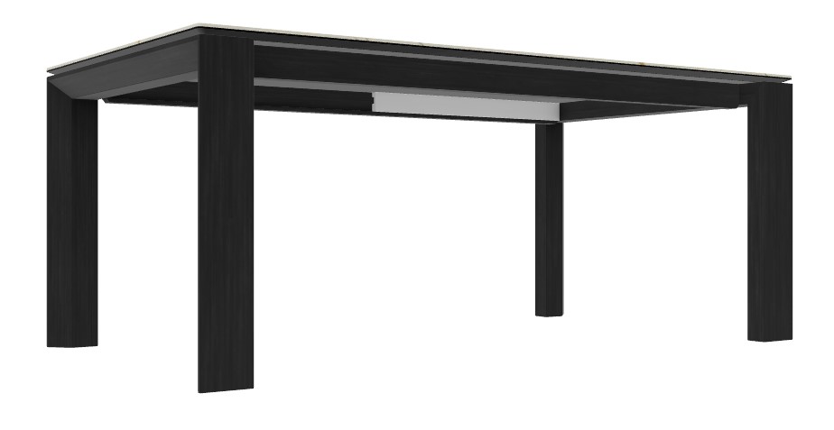 Omnia W70.9"-94.5" Rectangular Ceramic/Wood Veneer Extendable Dining Table